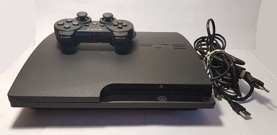 Sony Playstation 3 Slim 160GB Console PS3 System + 1 Controller + 8 Games - In Good Condition