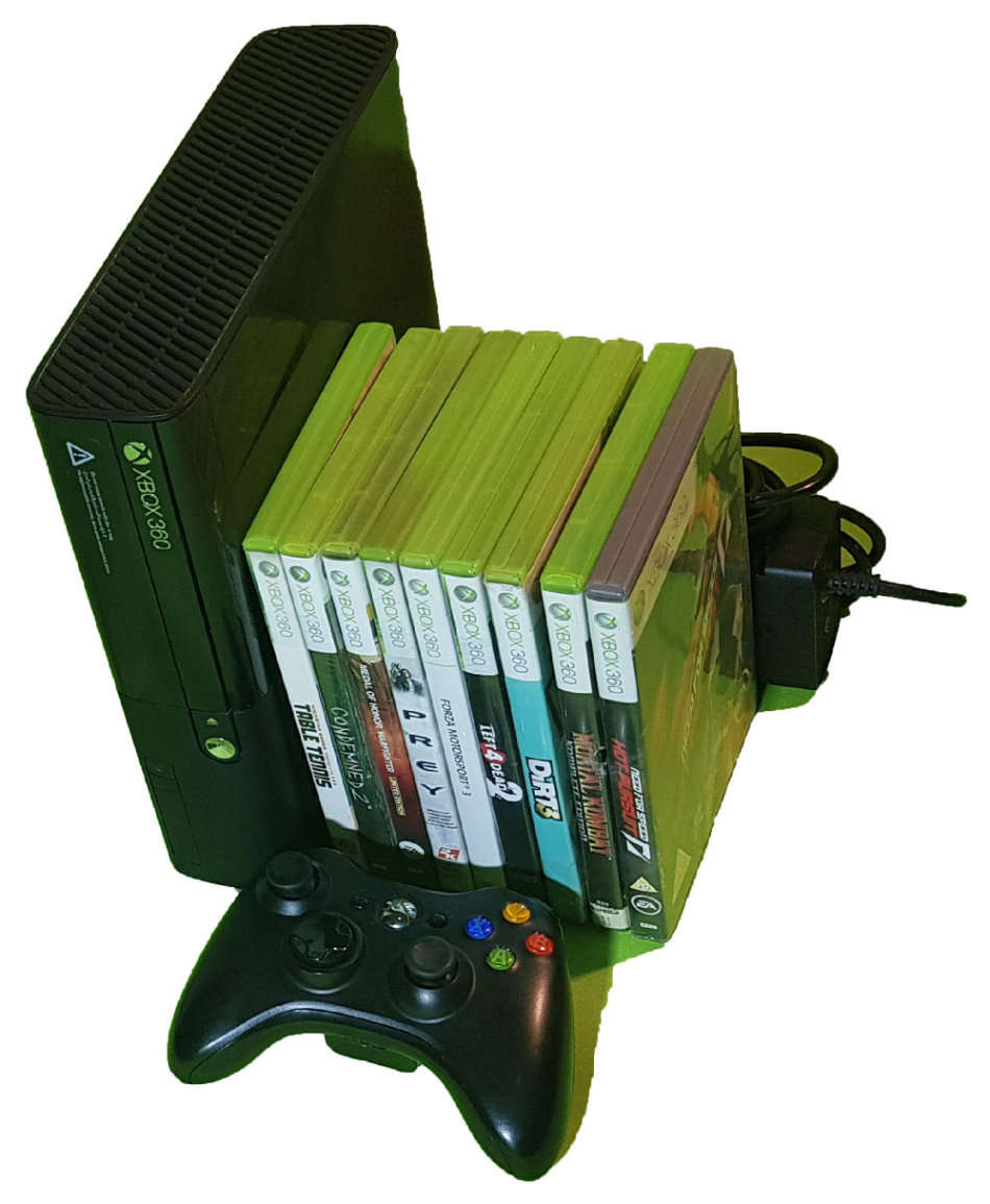 NEW MODEL Microsoft Xbox 360 E 4GB Console + 1 Controller + 9 games -in Good Condition