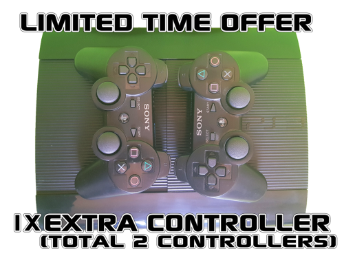 Sony Playstation 3 SuperSlim 12GB Console PS3 System + 2 Controllers + 23 Games - In Great Condition