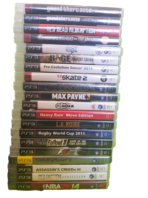 Sony Playstation 3 SuperSlim 12GB Console PS3 System + 2 Controllers + 23 Games - In Great Condition