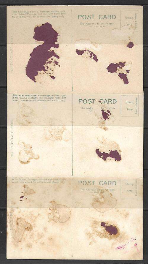 Germany - set of 3 postcards - botanical theme on silver foil finish - glue marks on back