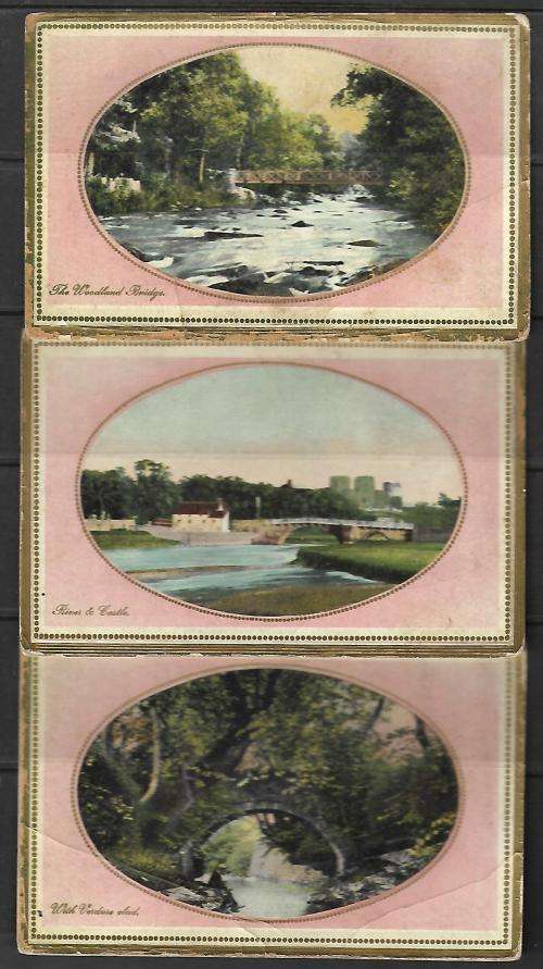 Germany - set of 3 un-used postcards - printed in Saxony - worn gold-edged gilding