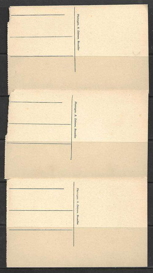 Brussels - set of 3 postcards - printed by 'Albert' - perforated on 1 side: as per scan