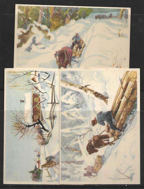 Norway - set of 6 postcards - Gerhard Gjerding 1886-1971 - printed by Mitco - un-used