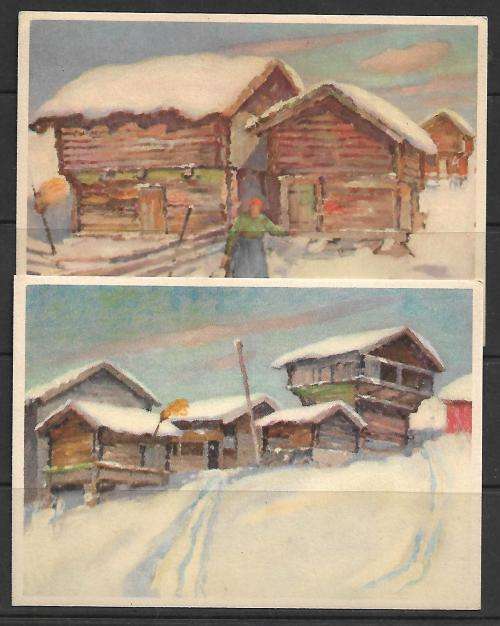 Norway - set of 4 postcards - Bjarne Frang - printed by Mitco - un-used