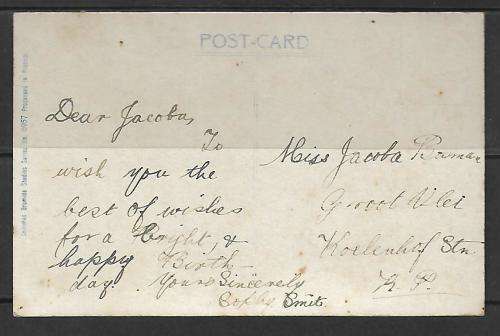 Charming German Postcard - early 1900's - inscribed on back - processed in Prussia