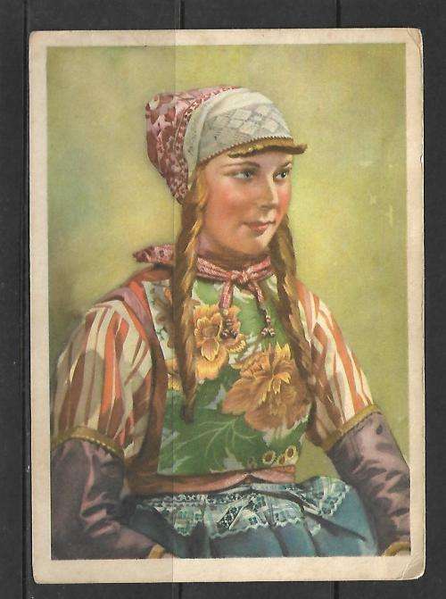 Netherlands Postcard - Trad. Costume - 'Marken' (village) - no other info - see scan for condition