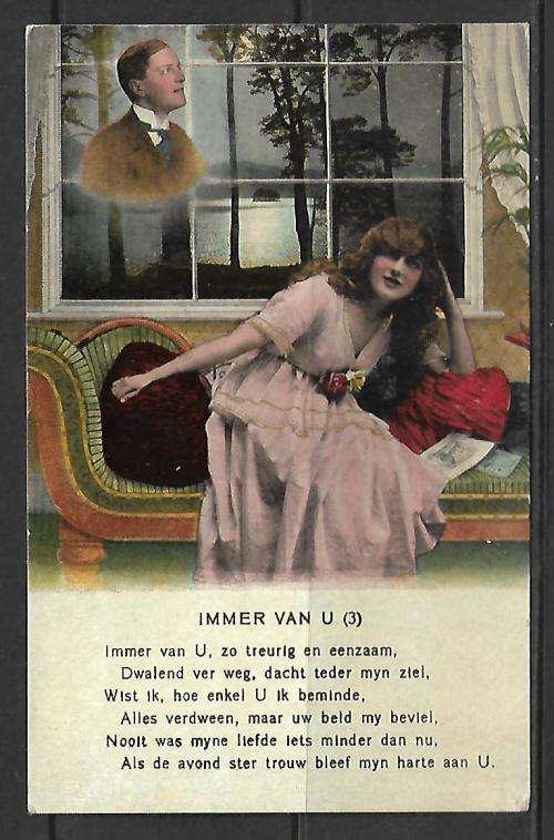 Early 1900's Netherlands Postcard - published by Allan Macfarlane - 'Immer van U (3)' un-used