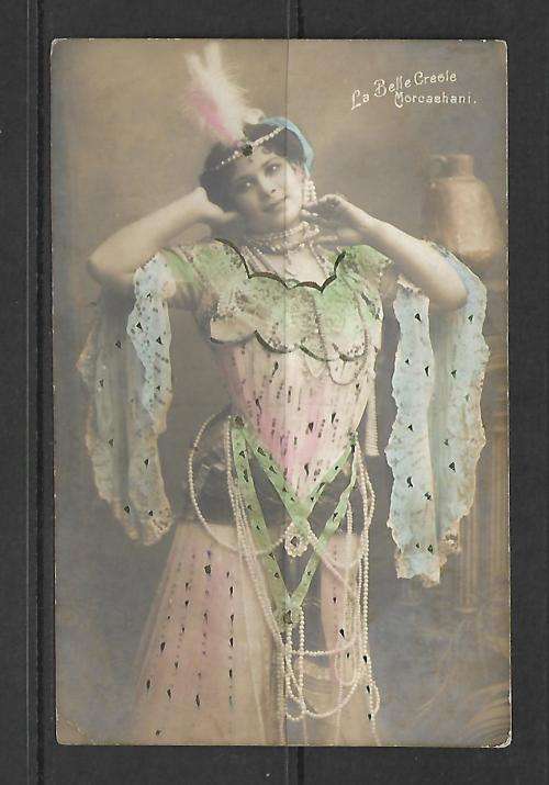 1900's Postcard - 'La Belle Creole - Morcashani' - unused - as per scan - gold detail still in tact