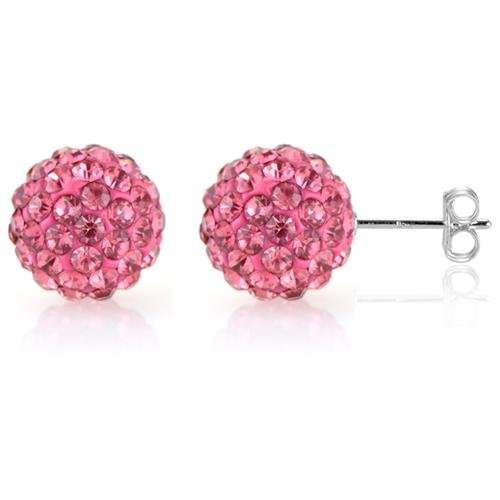 Pretty Pink Czech Shamballa Crystal Earrings!!