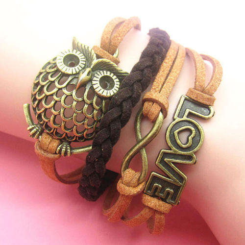 Hot! Infinity Antique Silver Friendship Charm Leather Bracelet