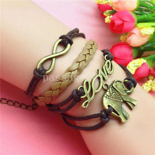 Hot! Infinity Elephant Cute Charm Bracelet