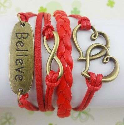 Hot! Cute Believe Inspirational Infinity Bracelet!