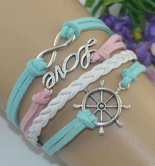 Hot! New!!"Steer towards love" Infinity Bracelet