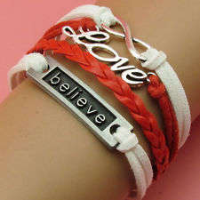 Hot! "Believe Love" Infinity Bracelet