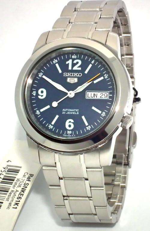 SEIKO 5 Classic Mens Automatic Watch See Thru Case Back SNKE61K1