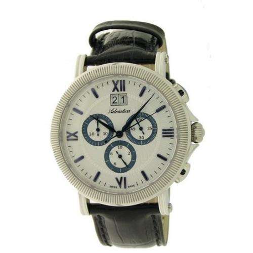 100% SWISS Made ADRIATICA, Classic S/Steel Mens Chronograph A8135.52B3CH