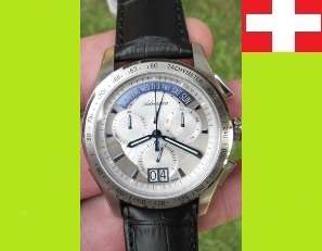 ADRIATICA, *100% SWISS Made Since 1931* Mens Sapphire Chronograph Big Date Watch, Retrograde Day