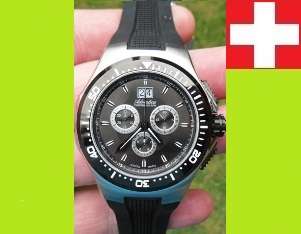 Adriatica 100% Swiss Made, Chronograph Big Date Date Men Watch, Rubber Strap