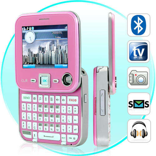 **Elegant Metro Pink - Dual SIM Swivel Screen QWERTY Cosmopolitan Phone