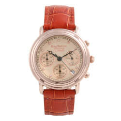 **Diamond**Krug Baumen Principle Rose Gold Ladies Leather Chronograph Watch