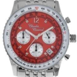 **Stunning**Charles Conrad Air Commander S/Steel,Chrono,Red Dial,8 Diamonds Pilot