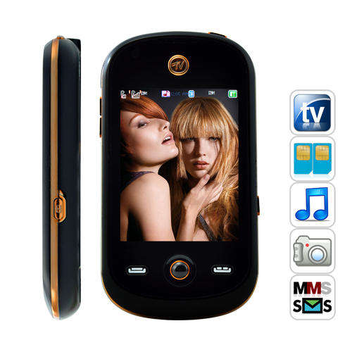 **Stylish**Mini TV Mobile Phone with Dual Sim, Dual Camera, Quadband, Touchscreen