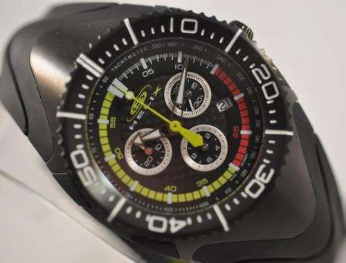 **Stunning**MENS/LADIES Midsize HELIX LINKS CARBON DAIL BLACK IP S/STEEL PRO DIVERS RUBBER  WATCH