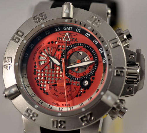 **Just Awsome**NEW MENS INVICTA 6121 SUBAQUA NOMA III ALARM GMT RED SPORT WATCH