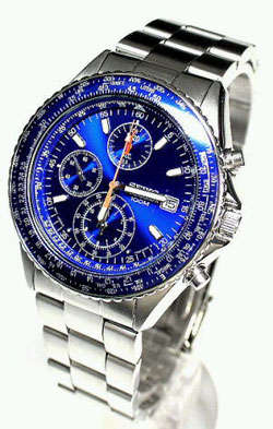 SEIKO MENS CHRONOGRAPH FLIGHTMASTER PILOT WATCH SND255