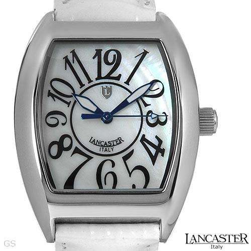**Italian Styling**LANCASTER Brand New Mother Of Pearl White Leather Watch OLA265