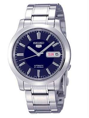 **Classic**SEIKO 5 MEN AUTOMATIC OYSTER NAVY BLUE DIAL WATCH NR SNK793K1