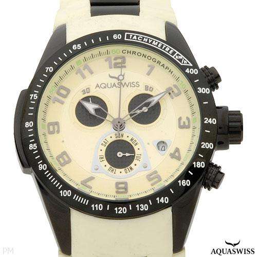 AQUASWISS Brand New Gentlemens Chronograph Day date Cream Watch TR1080G