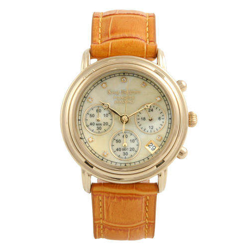 **Diamond**Krug Baumen DIAMOND PRINCIPLE Champagne PEARL Face Mens Watch