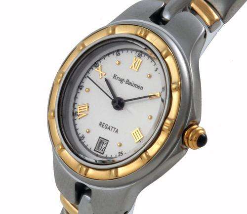 Krug Baumen GOLD pl Regatta White Mens Date Watch