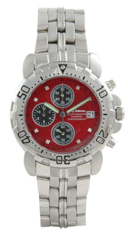 **Diamond**KRUG BAUMEN Sportsmaster Diamond Red Mens Chronograph Watch