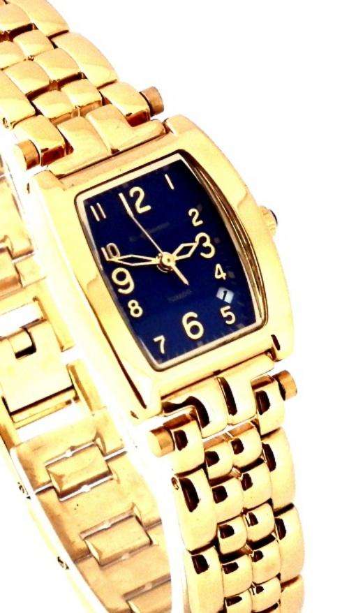 KRUG BAUMEN Tuxedo Gold Ladies Blue Designer Watch
