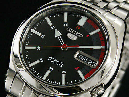 SEIKO 5 **Classic** MEN AUTOMATIC BLACK DIAL WATCH NR SNK375
