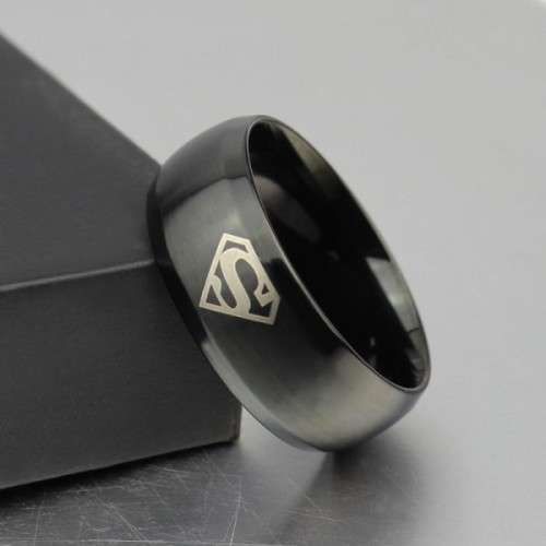 Cool Black Superman Titanium Steel Men's Ring