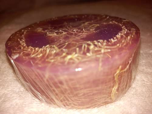 Handmade glycerine soap with natural loofah - Lavender