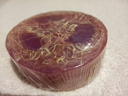 Handmade glycerine soap with natural loofah - Lavender