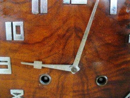 ART DECO GERMAN WALNUT PENDULUM MANTLE CLOCK