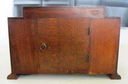 ART DECO GERMAN WALNUT PENDULUM MANTLE CLOCK