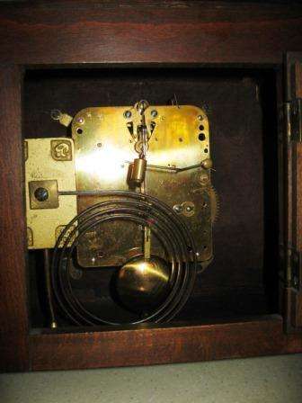 ART DECO GERMAN WALNUT PENDULUM MANTLE CLOCK