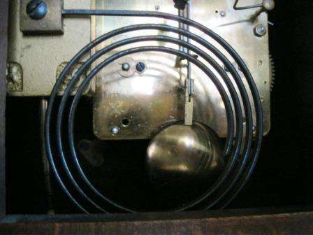 ART DECO GERMAN WALNUT PENDULUM MANTLE CLOCK