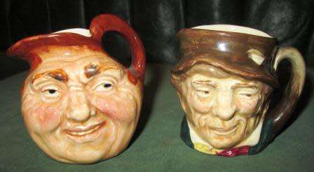TWO MINIATURE ROYAL DOULTON  CHARACTER JUGS-ONE BID FOR BOTH