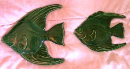 RARE PAIR OF LUCIA WARE FISH SHAPED WALL PLAQUES