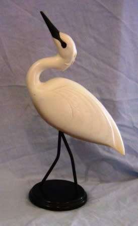 LARGE FEATHERS GALLERY LITTLE EGRET FIGURINE