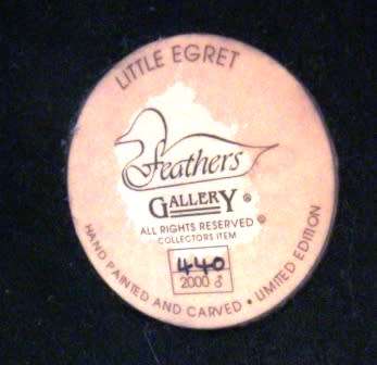 LARGE FEATHERS GALLERY LITTLE EGRET FIGURINE