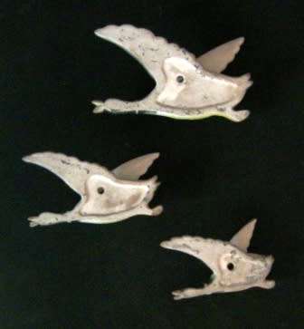 VINTAGE 1950/60S SET OF THREE FLYING DUCKS WALLSCONES/POSY VASES